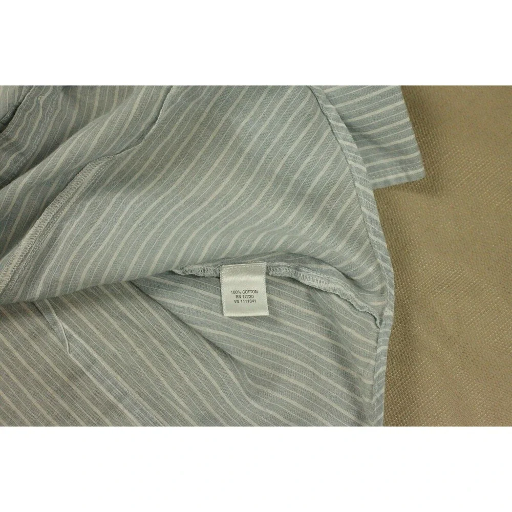 Converse One Star Sz S Women's Roll Tab Sleeve Cotton Shirt Top Blue Striped - Picture 9 of 9